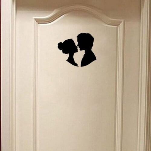 YOJA 20*17.3CM Couple Love Fashion Decoration Door Decal Graphical Black For Wall Sticker A40512
