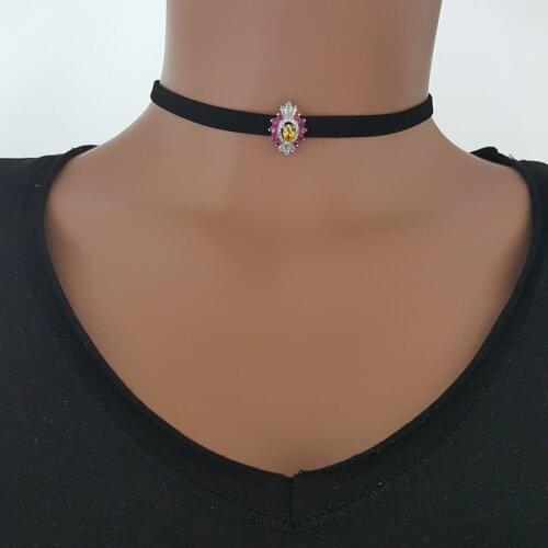 Women Fashion Choker Necklace 925 Sterling Silver Suede Choker for Women Made in TURKEY