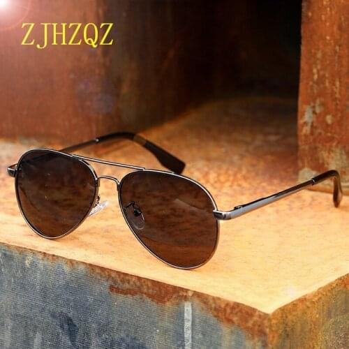 ZJHZQZ Brand Men Aluminum Steampunk Polarized Sunglasses Small Face Fashion Outdoor Sport Driving UV400 Mirror Male For Oculos