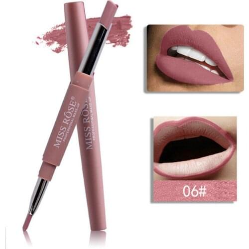 1@# 1Pcs Double-end Lip Makeup Lipstick Pencil Lipsticks For Women Sexy Lips Color Waterproof Long Lasting Lipstick Matte LP6