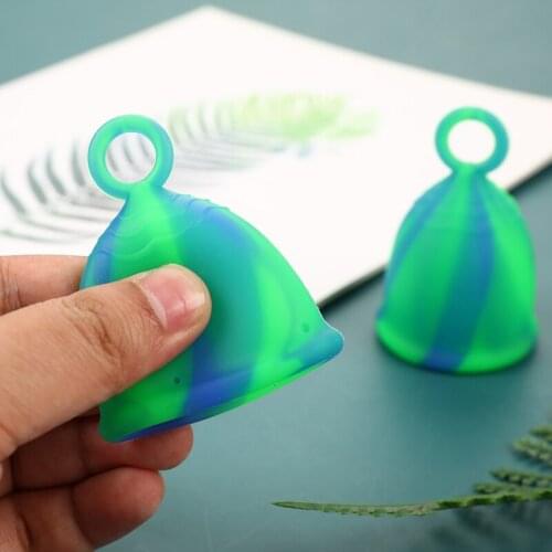 1PC Colorful Women Cup Medical Grade Silicone Menstrual Cup Feminine Hygiene Menstrual Lady Cup Health Care Period Cup New