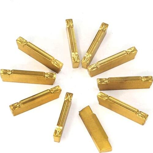 10 Pcs/Box Industrial Tools MGMN200-G(2MM) Tin Coated Carbide Inserts, for MGEHR MGIVR Lathe Grooving Cut-Off Tool