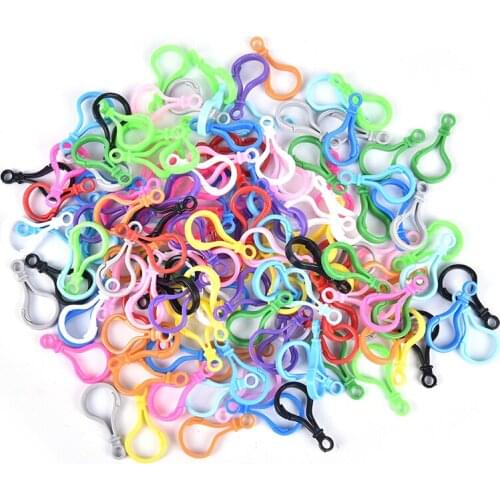 10pcs Plastic Colorful Lamp Shape Buckle Snap Hook Lobster Clasp DIY Needlework Luggage Sewing Handmade Bag Purse Toy Doll Tool