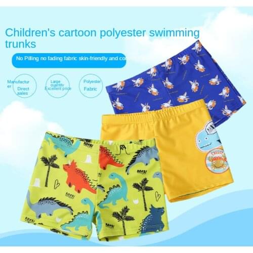 2021 New Fashion Childrens Swimming Trunks Quick-drying Cute Cartoon Printing Boys Beach Boxer Swimming Trunks