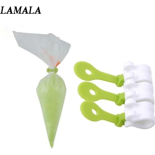 3pcs/set Plastic Icing Piping Bags Buckles Fondant Frosting Cake Decorating Bag Clips Reusable Baking Tools