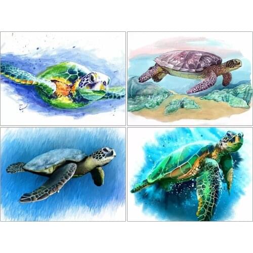 5D DIY Full Square/Round Diamond Embroidery Rhinestone Paintings Turtle Cross Stitch Home Décor Art Hanging Pictures Gift