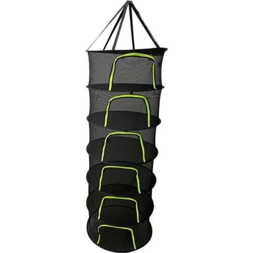 6 Layers Drying Net Hanging Foldable Zip Drying Plants Fruits Net Herb Drying Net Dryer Bag Mesh Drying Fishing Net Rack