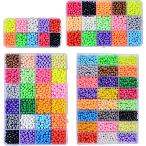 6000pcs 24colors Beads Puzzle Crystal Color DIY Water Spray Beads Set Ball Games 3D Handmade Kids Magic Toys for Children