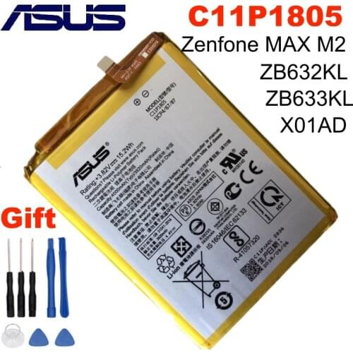 C11P1805 4000mAh ASUS Original Phone Battery For ASUS Zenfone MAX (M2) X01AD ZB632KL ZB633KL High Quality Genuine Batteries