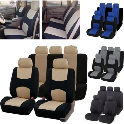AUTOYOUTH Car Seat Covers Full Set Universal Fit Car Accessories Auto Seat Protectors Car-Styling Gray/Black