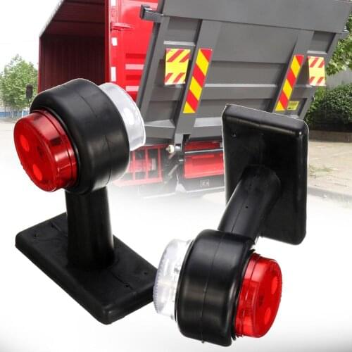 1 Pair Truck Caravan 12V/24V Red White LED Double Side Marker Light Warning Lamp Automobile Electric Accessories