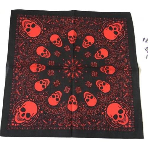 More Colorfull Printed Skull Paisley Geometric Cotton Bandanas Women Headband Square Scarf Neckerchief Headwear Hairband