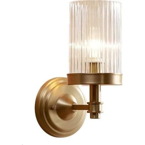 European Gold Copper Glass Wall Lamp For Bedroom Applique Murale Led Light Fixtures Lustre Led light fixtures