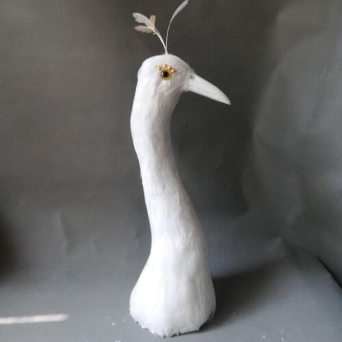 Real life toy bird about 35cm white feathers peacock head model ornament home party,activity decoration gift h1378