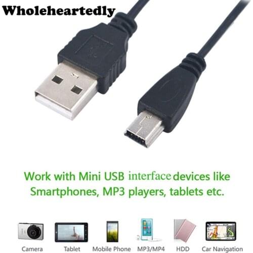 High Quality 80cm USB 2.0 A male to MINI B V3 5 PIN 5P Sync data charging charger cables For MP3 MP4 Digital Cameras