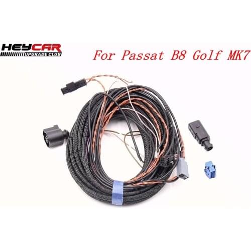 Rear View Camera Reversing badge Logo Camera Highline with canbus Cable Wire Harness For VW Passat B8 Golf MK7