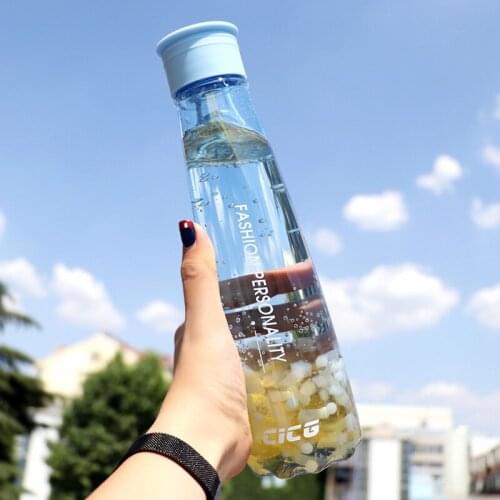 Korean Fashion Creative Water Bottles Simple Plastic Portable Water Bottle Personality Colorful Water Cup Drinking Water FF70P