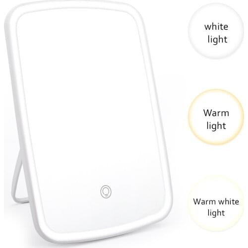 Makeup Mirror Touch Screen Vanity Mirror with LED Brightness Adjustable Portable USB Rechargeable Espejos Con Luz Maquillaje