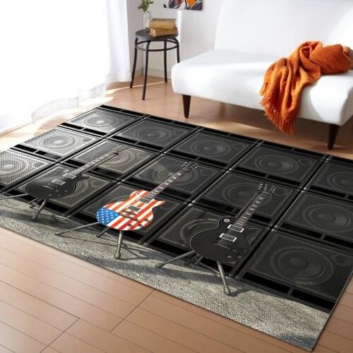 Musical Instrument Guitar American Flag Carpets for Living Room Bedroom Area Rug Kids Room Play Mat 3D Printed Home Large Carpet