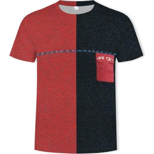 2021 summer fashion new color puzzle 3D printing pattern, men. Trendy short-sleeved casual T-shirt clothing