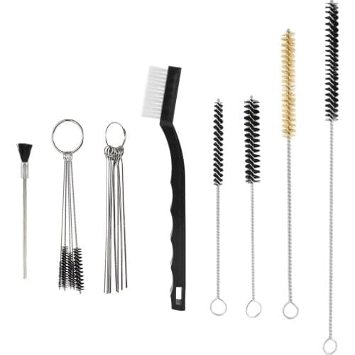 17PCS Spray Gun Cleaning Kit Airbrush Spray Cleaning Repair Tool Kit Stainless Steel Needle Brush Set For Spray Guns Cleaning
