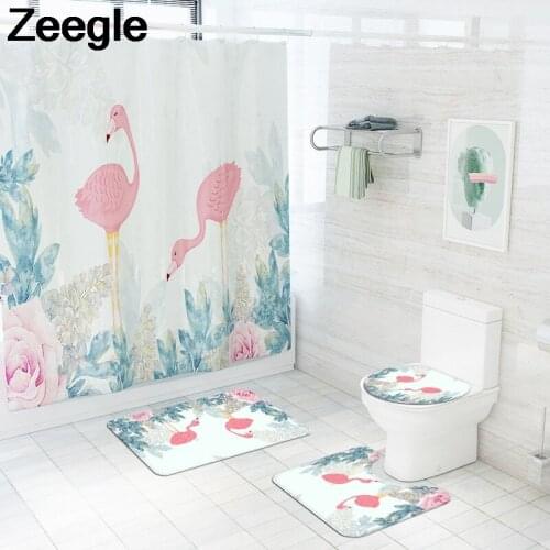 Europe Style Bathroom Carpet Set Bathroom Bath Mat and Waterproof Shower Curtain with Hooks Absorbent Toilet Bathroom Rug