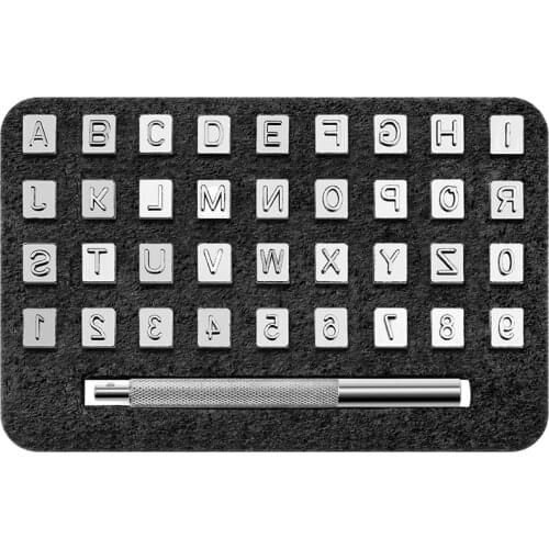 LMDZ 36Pcs 3mm/6mm Alphabet Letter Leather Stamper Set Punch Leather Craft Stamp Tools for DIY Leather Carving Seal Craft Tool