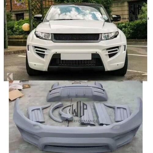 PU unpainted Car body kit Front Rear bumper Side skirts Round eyebrows For Land Rover Range Rover Evoque Car Styling 14-17