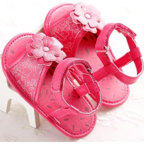 Baby child female baby totem flower solid color soft bottom shoes