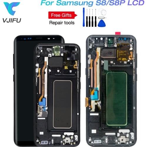 ORIGINAL S8 LCD with Frame Replacement for SAMSUNG Galaxy S8 G950 G950F Display S8 Plus G955 G955F Touch Screen Digitizer