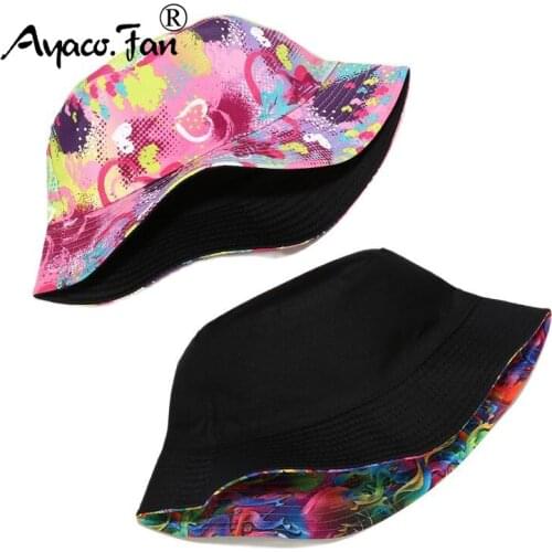 3D Dye Plant Print Men Bucket Hats Two Side Wear Sunhat Women Outdoor Travel Beach Caps Fishermen Hats Unisex Hip Hop Female Cap