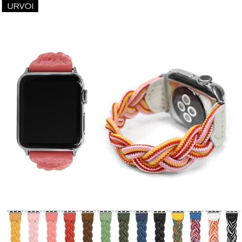 URVOI Braided band for Apple Watch series 6 SE 5 4 3 2 1 woven nylon strap for iWatch solo loop stretchable replacement 40 44mm