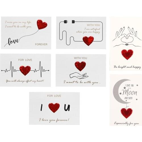 Valentines Day Gift Love Postcard Commemorative Card Creative Bronzing Diy Highend Love Heartbeat Invitation Card With Envelope