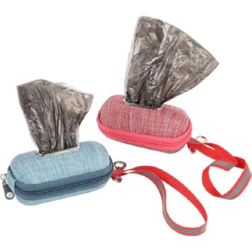 Portable Pet Dog Poop Bag Dispenser Pick-Up Bags Holder With Rope Cleaning Waste Garbage Box Pet Dog Cat Cleaning Supplies