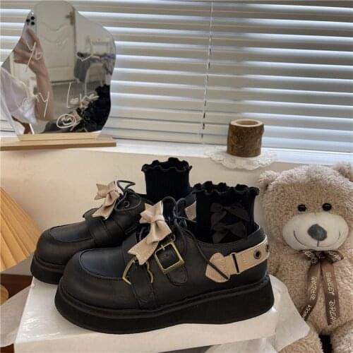 Cute Pu Leather Shoes Schoolgirl Student Kawaii Style Black Lolita Shoes Jk Uniform Gothic Round Head Girl Vintage Anime Cosplay
