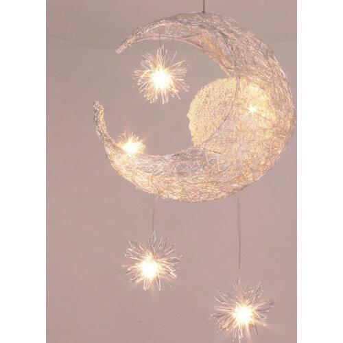 Modern Pendant Ceiling Lamps Moon Star Chandelier Children Bedroom Hanging Lamp Christmas Decorations For home Fixture Lighting