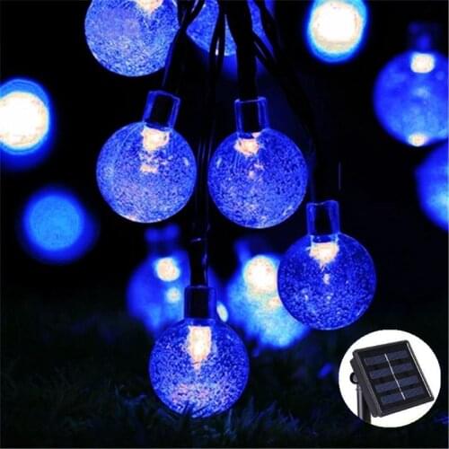 Solar String Led Light Garland Powered Patio Solar Energy Crystal Globe Lights Lamp For Garden Party Outdoor Decoration