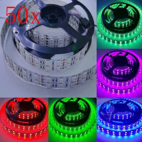 FREE DHL 250m/lot 600LED DC12V 5050SMD RGB double rows LED strip light,Christmas light,KTV light,non waterproof 120LED/m