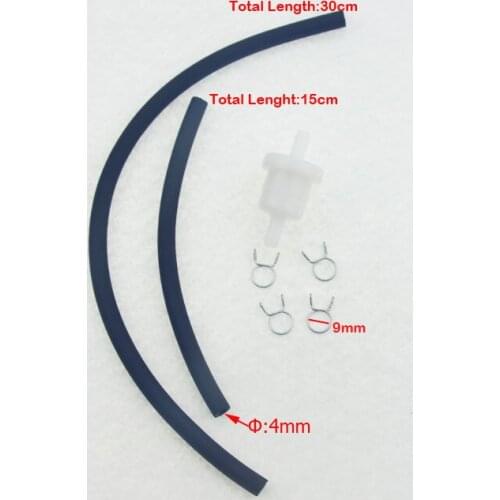 UNIVERSAL INLINE PETROL FUEL FILTER & 4 CLIPS WITH HOSE PIPE QUAD PIT DIRT BIKE