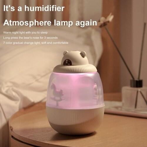 320ML Carousel Music Box Air Humidifier Colorful LED Light Bedroom Oil Diffuser Car Offices Purifier USB Desktop Home Decor