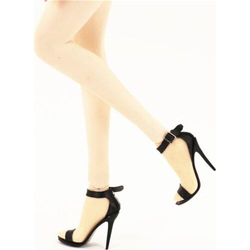 1/6 Scale Female Soldier Solid High Heels Sandals Fit Ph Ht Jo Rubberized Female Dolls Toys Body 12'' Action Figures Shoe Model