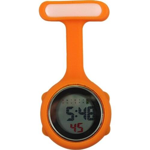 1Pc Digital Display Dial Clip On Fob Nurse Brooch Pin Hang Pocket Electric Watch