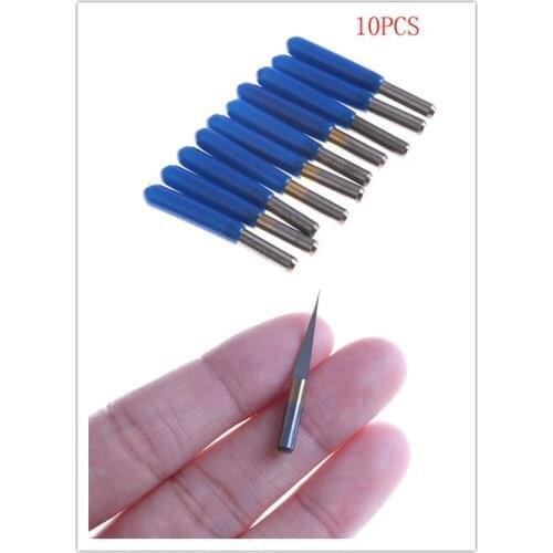 10Pcs 3.175mm PCB Engraving Bits Carbide CNC Router Tool