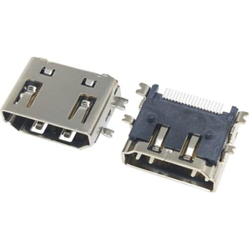 10PCS HDMI FEMALE SOCKET 19P 19PINs HD transmission Connector SMT 4 LEGS good quality dropshipping