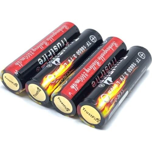 10pcs/lot TrustFire Protected 18650 3.7V 2400mAh Lithium Batteries Rechargeable 18650 Li-ion Battery for Flashlights Torch