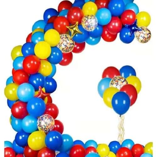 107pcs carnival party red blue yellow latex balloon garland set for circus party birthday party outdoor event decoration