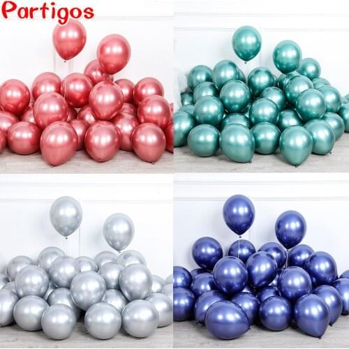 50pcs/set 12inch New Glossy baby pink Metal Pearl Latex Balloons Thick Chrome Metallic Inflatable Air Balls Globos