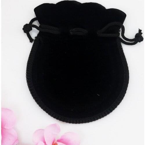 50pcs/lot Black Gourd Bag Small Velvet Bags 7*9cm Charms Jewelry Packaging Bags Favor Christmas Candy Gift Bag Free Shipping