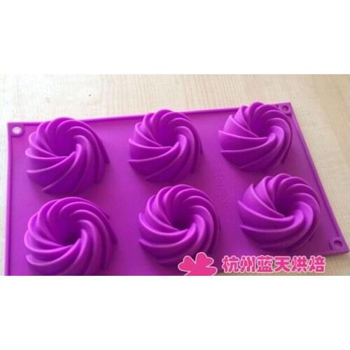 6 cookises silica gel cake mould pudding diy mould baking tools soap29.5*17.5*3.5CM kitchen tools
