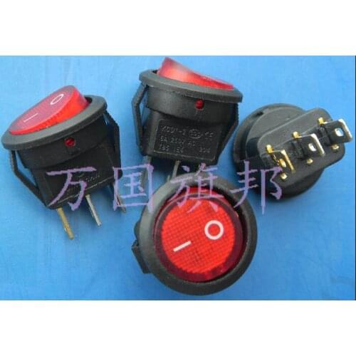6A 250V 15mm 3P rockey Switch / circular switch with light
